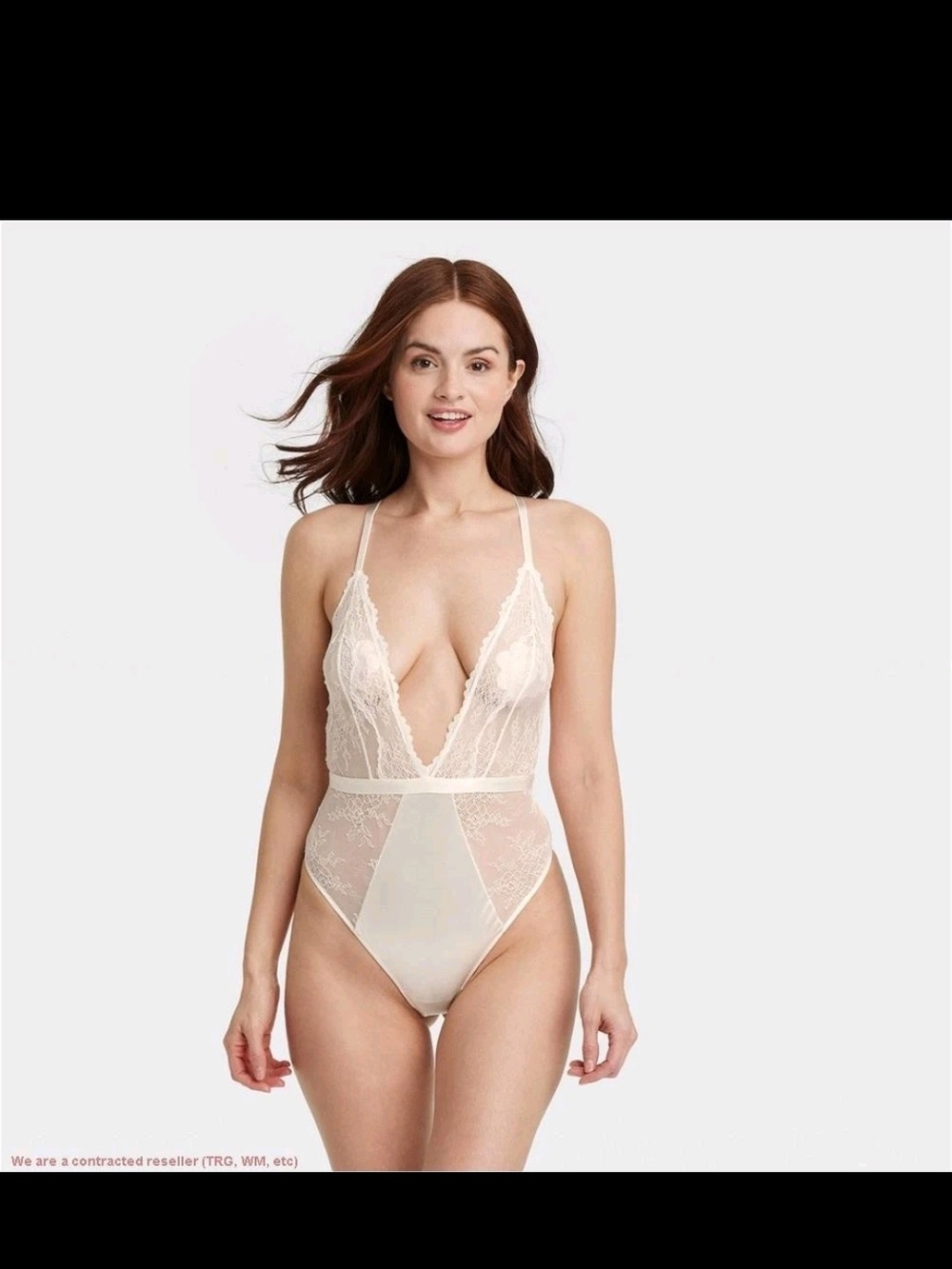 Lace Plunge Teddy Bodysuit in Ivory
